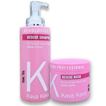 תמונה של משלוח חינם - מארז רסקיו ללא מלחים לשיער מתולתל ומקורזל: שמפו 1 ליטר + מסכה 550 מ"ל מבית קווה קווה - מתוך קטלוג HairFix, מוצג באריזת המקור