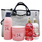 תמונה של משלוח חינם - ערכת חומצה היאלורונית שמפו + מסכה + קרם גוף + בושם גוף + תיק מבית לומלו - מתוך קטלוג HairFix, מוצג באריזת המקור