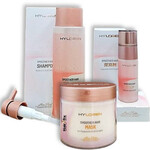 מארז הילורן פרימיום לשיער מוחלק, שמפו + מסכה + סרום תמונה של מארז הילורן פרימיום לשיער מוחלק, שמפו + מסכה + סרום מבית מון פלטין - מתוך קטלוג HairFix, מוצג באריזת המקור