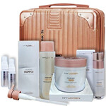 מארז לשיער פגום ושמירת גוון, שמפו + מסכה + סרום + אמפולות 2 יח + מזוודה